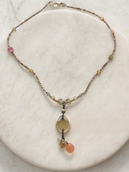 Silpada Jewelry - Silpada Delicate Multicolor Bead Pendant Necklace N2008  17” inches